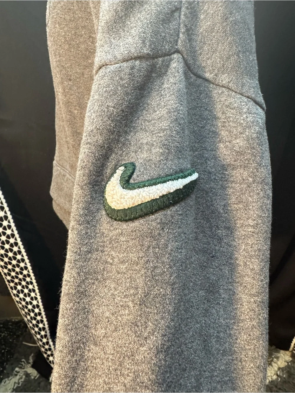 Nike Gray MSU Hooded Sweatshirt with Green Script